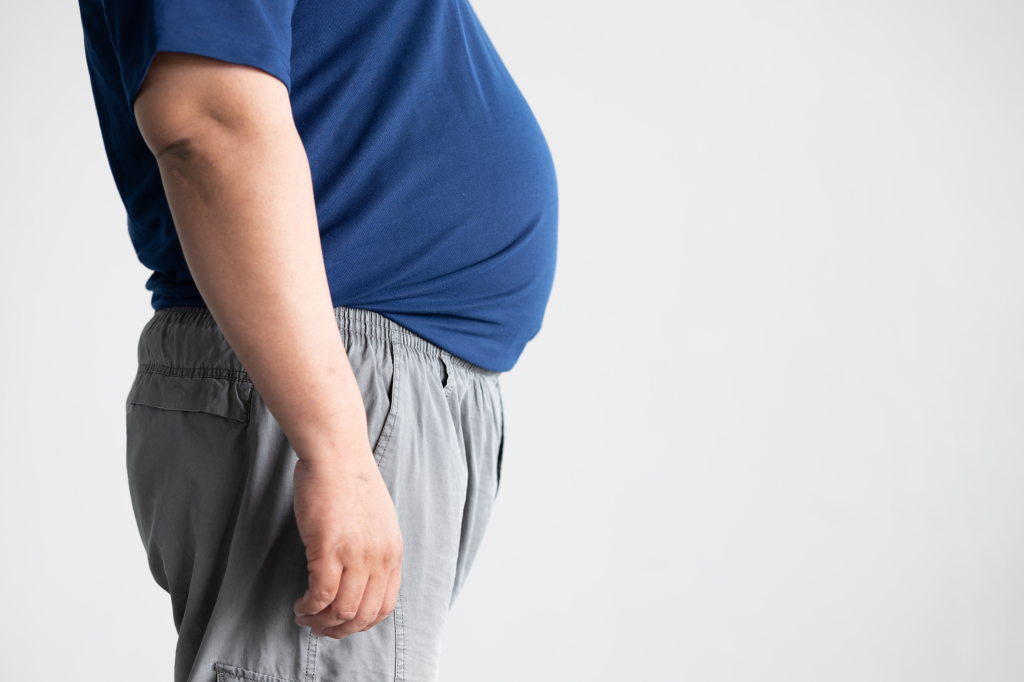Man with belly fat