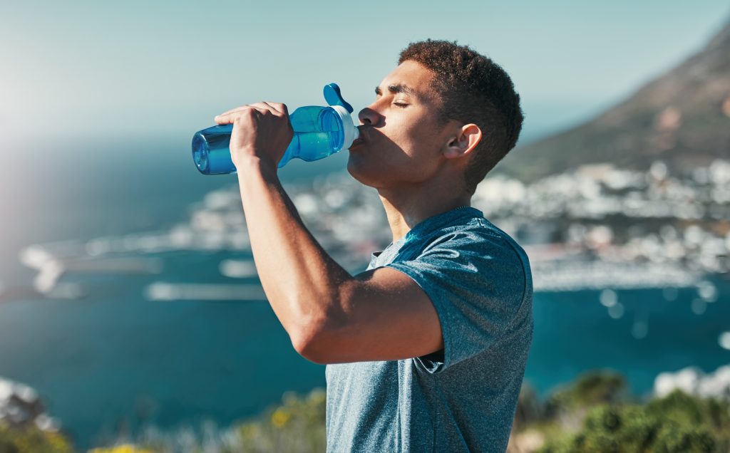 Man drinking water