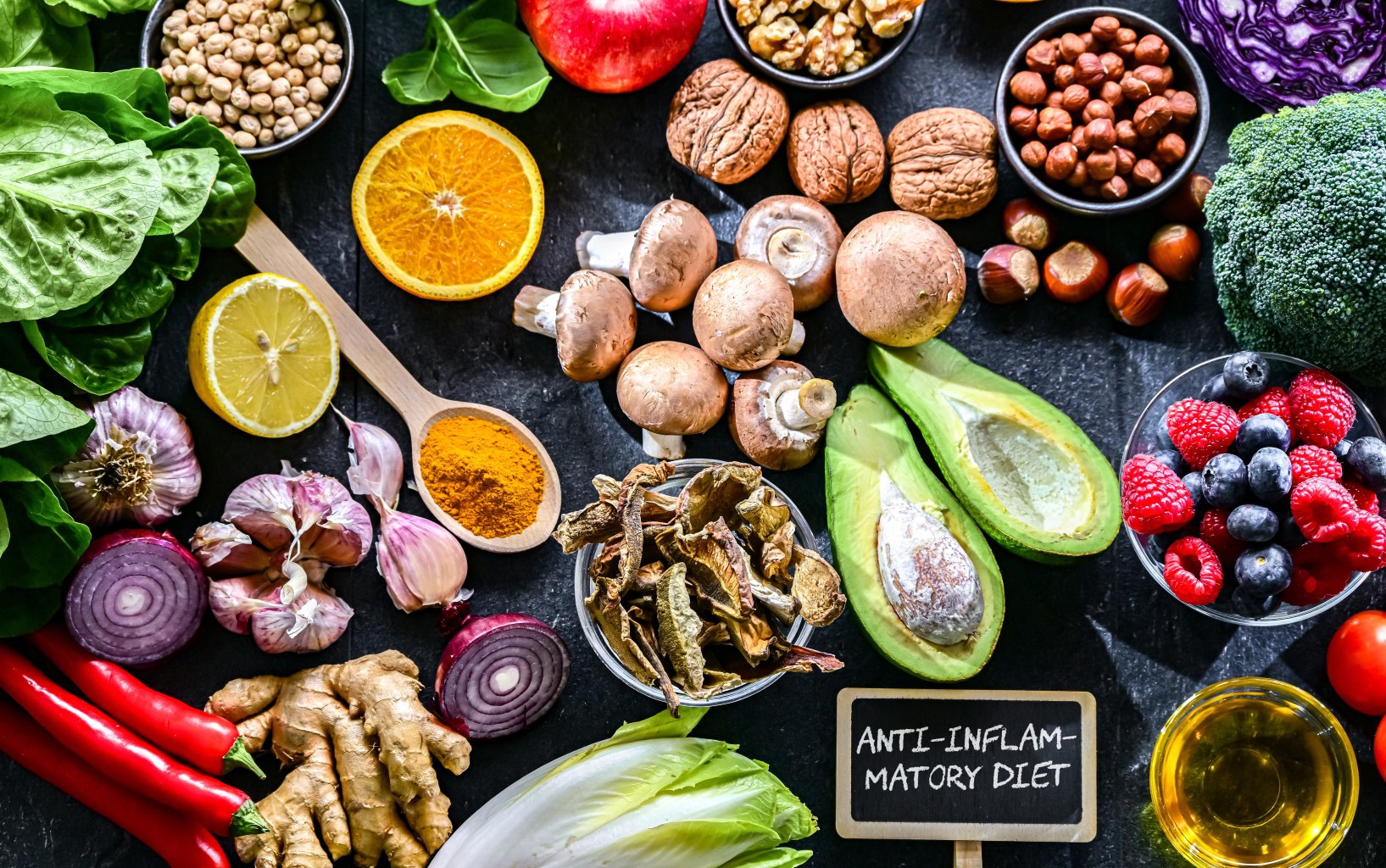 Anti-inflammatory diet concept 