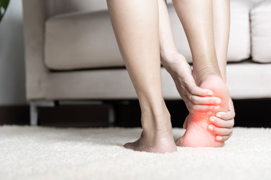 Woman with foot pain