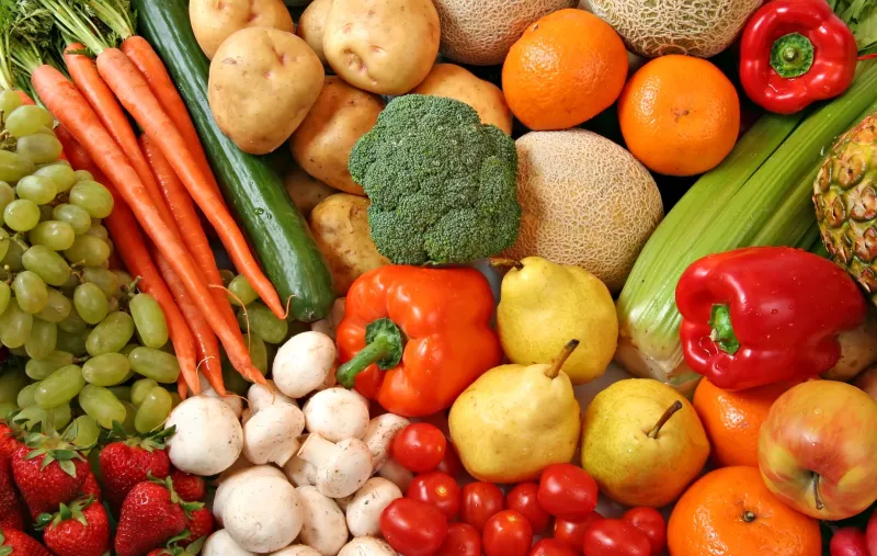 Variety of vegetables and fruits