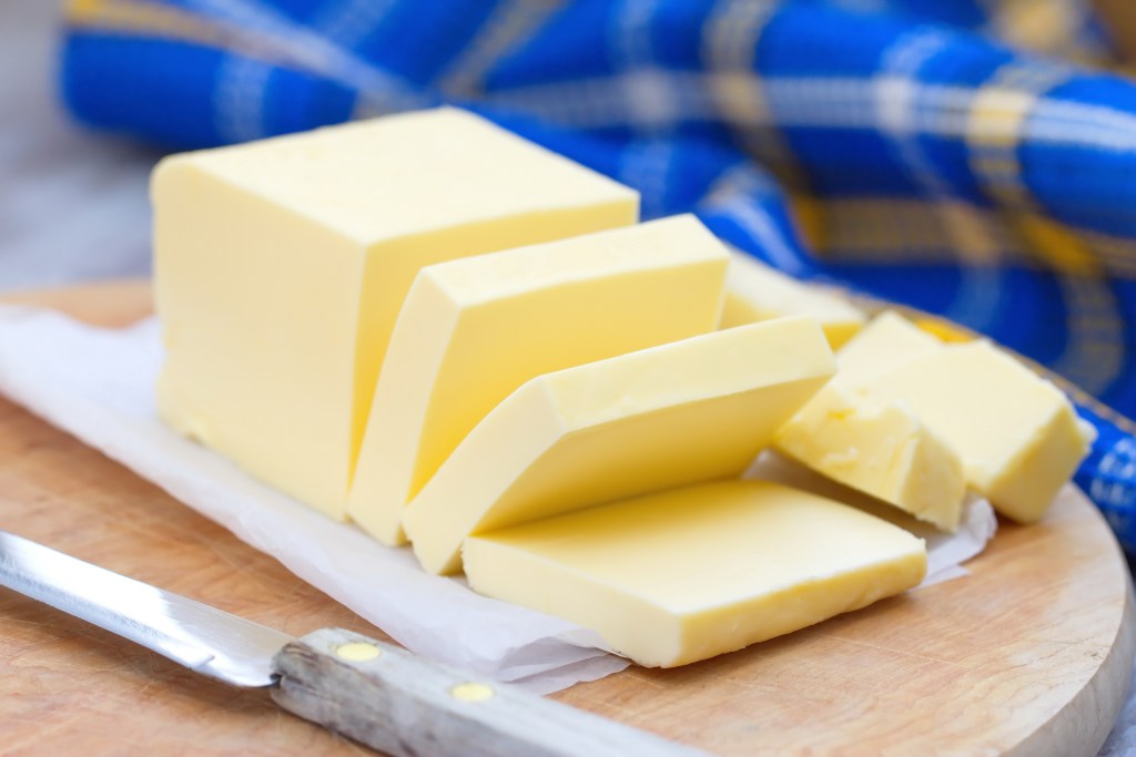 Sliced stick of butter