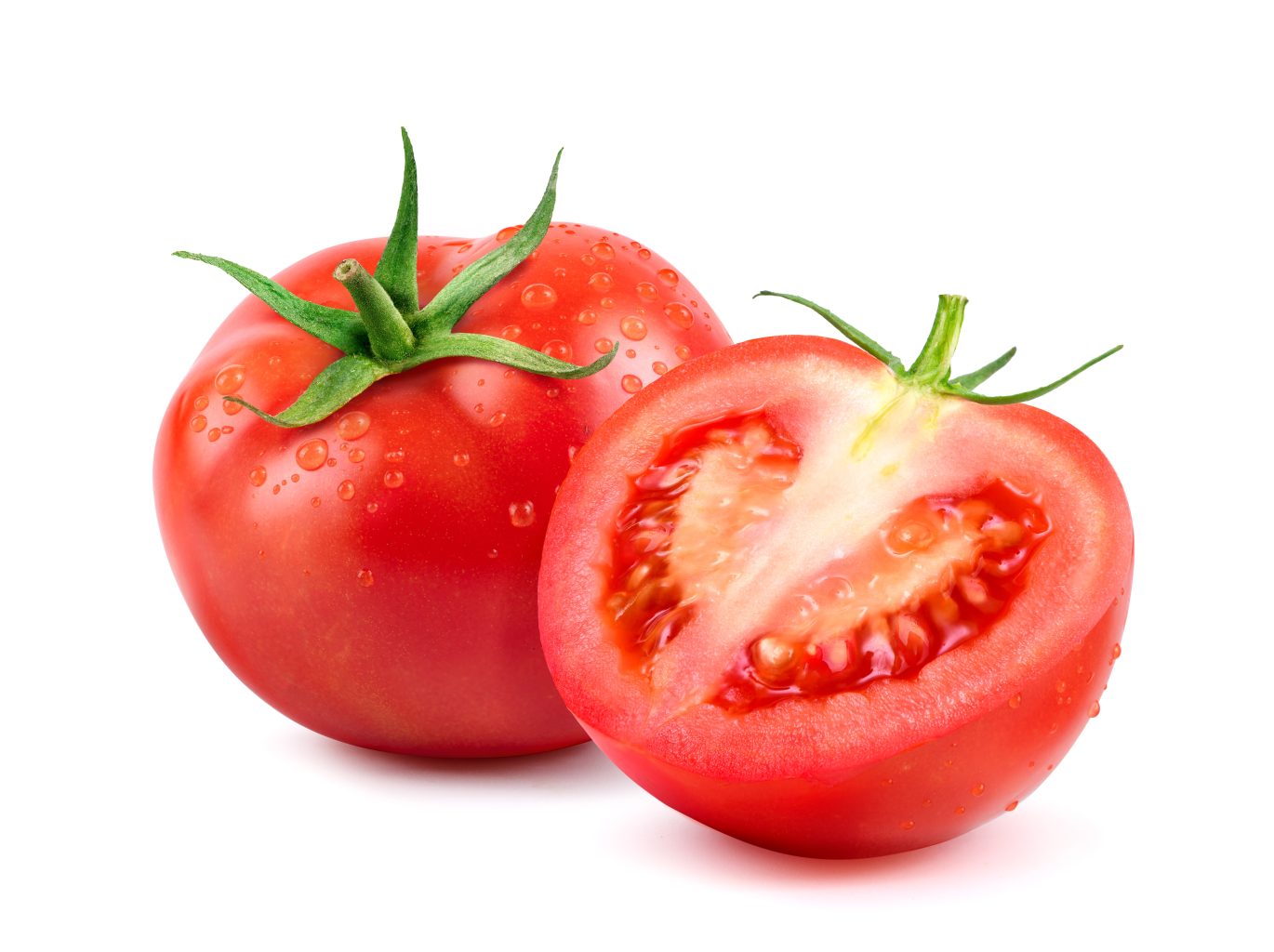 Fresh tomato cut in half