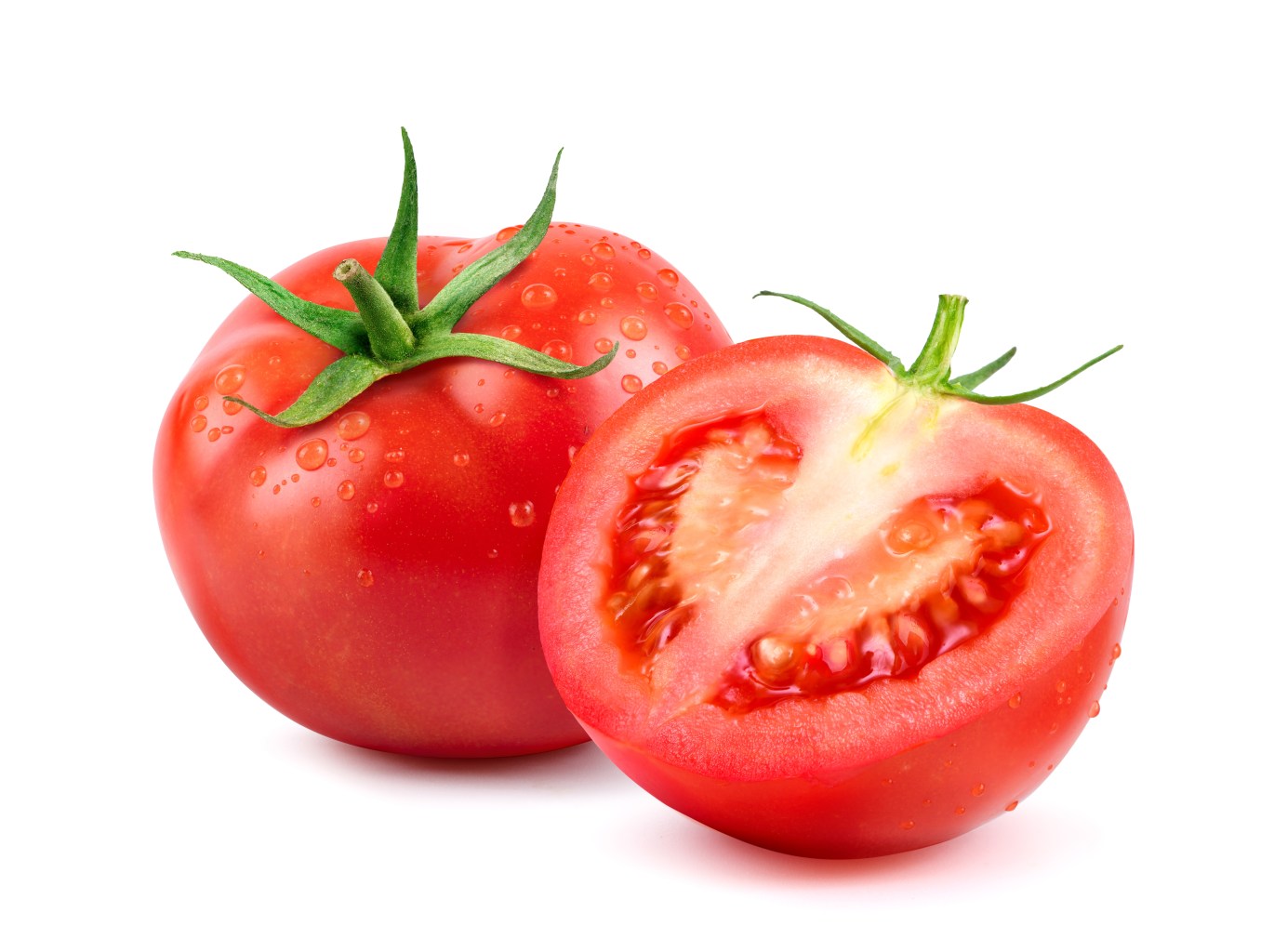 Fresh tomato cut in half