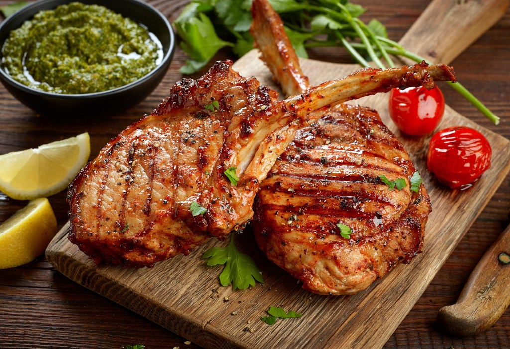 Grilled tomahawk steaks