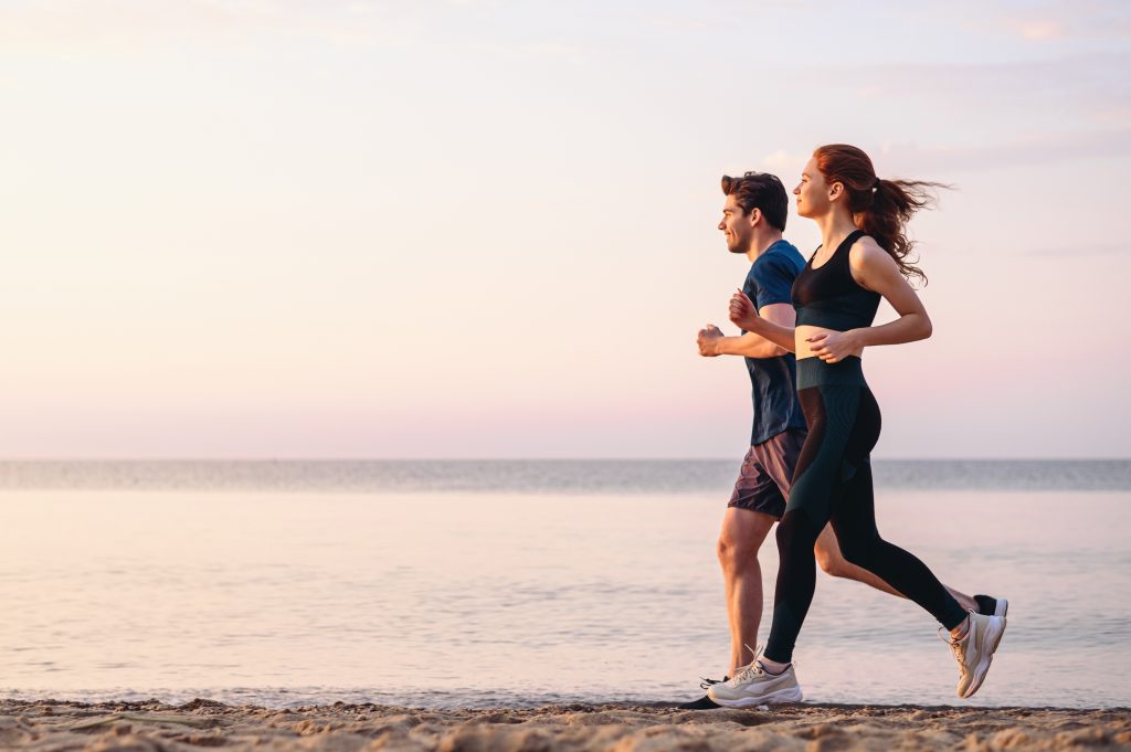 Couple running