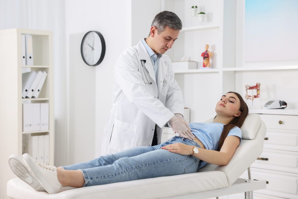 Gastroenterologist examining the stomach