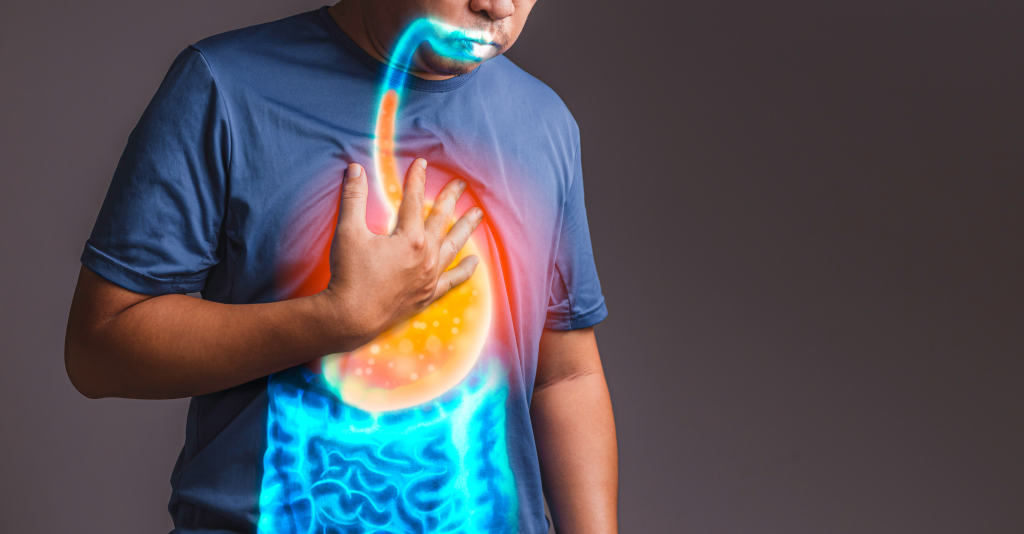 Man with acid reflux