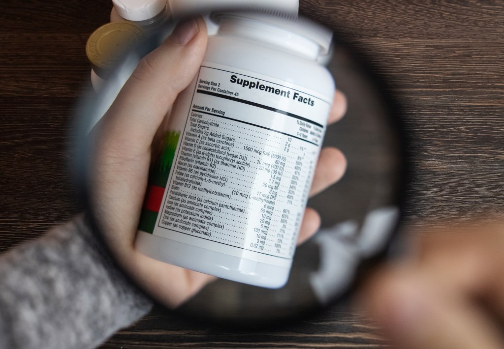 Supplement label