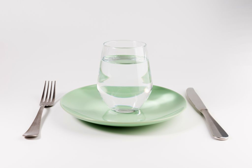 Water on a plate