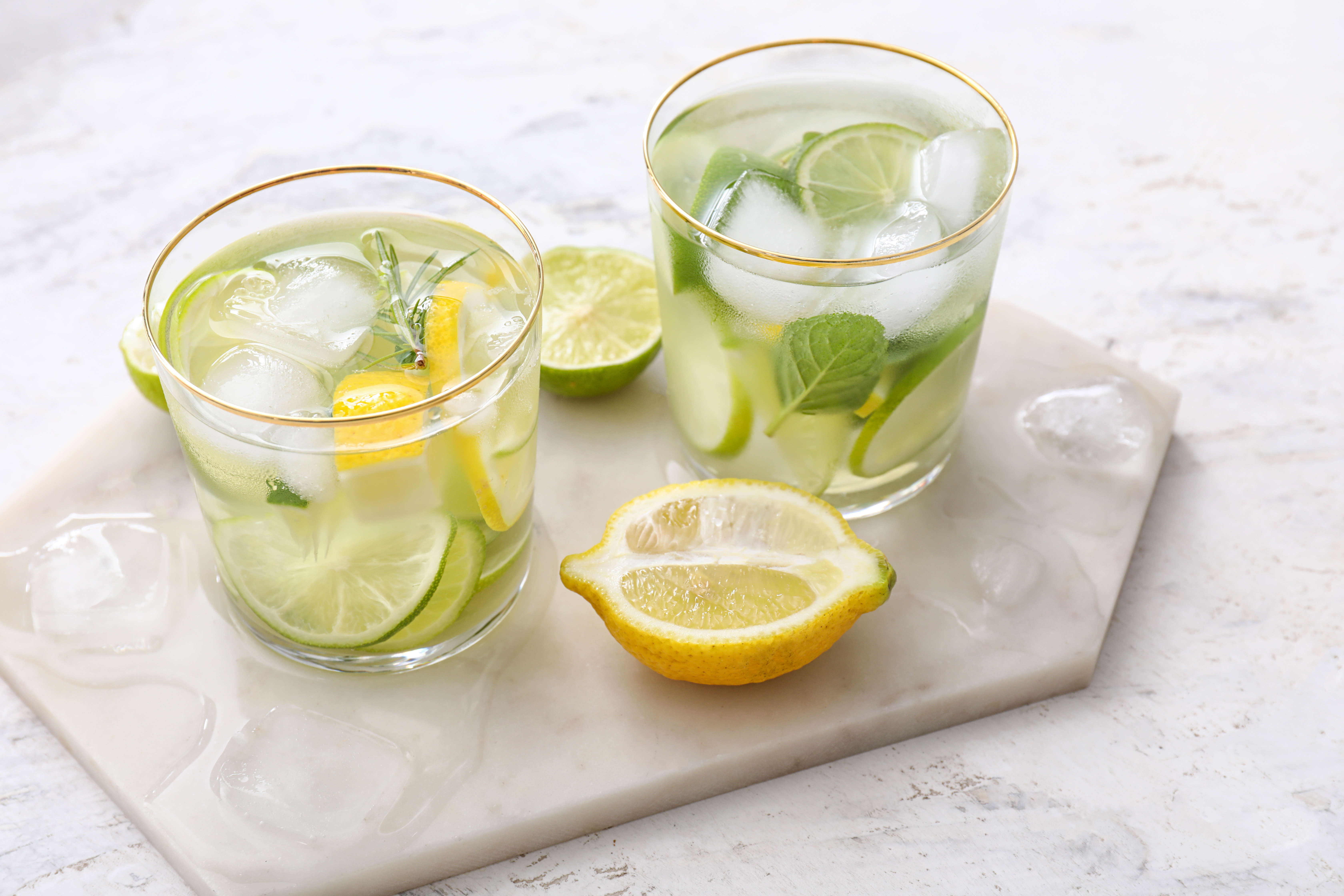 Lemon and lime mint water