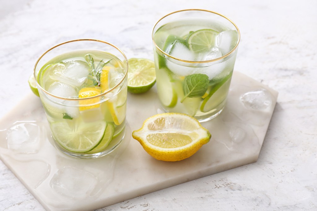 Lemon and lime mint water