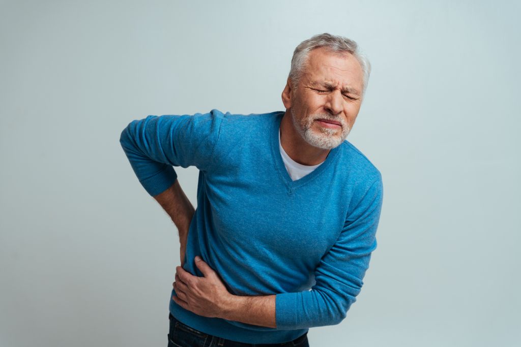 Man with kidney pain  