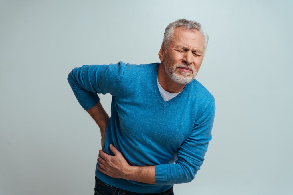 Man with kidney pain  
