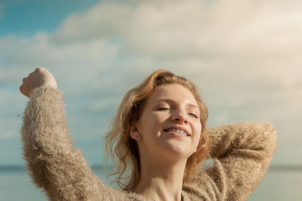 Teenage girl enjoying the sunshine