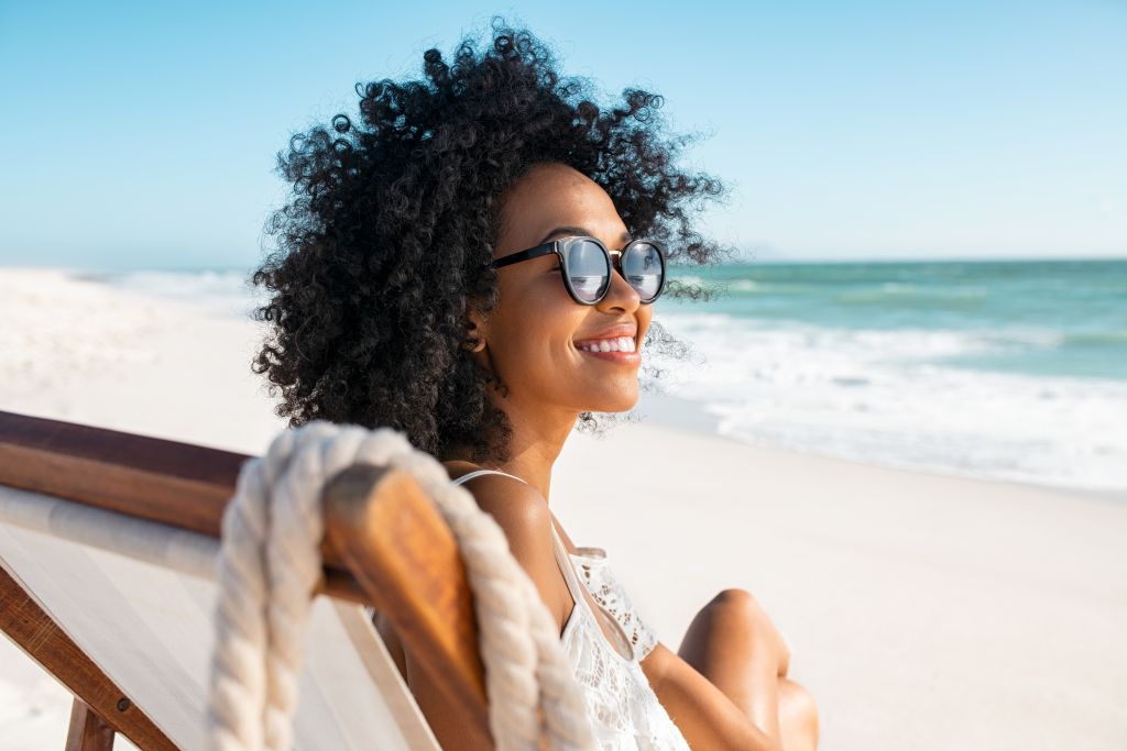 Woman on a sunny beach