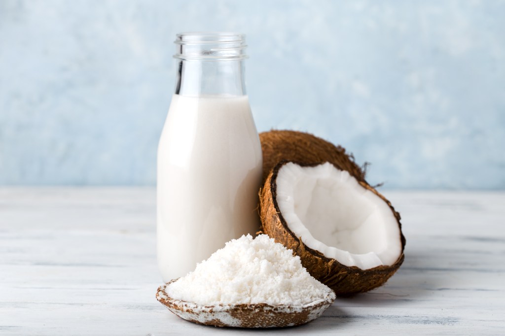 Fresh coconut milk and coconut