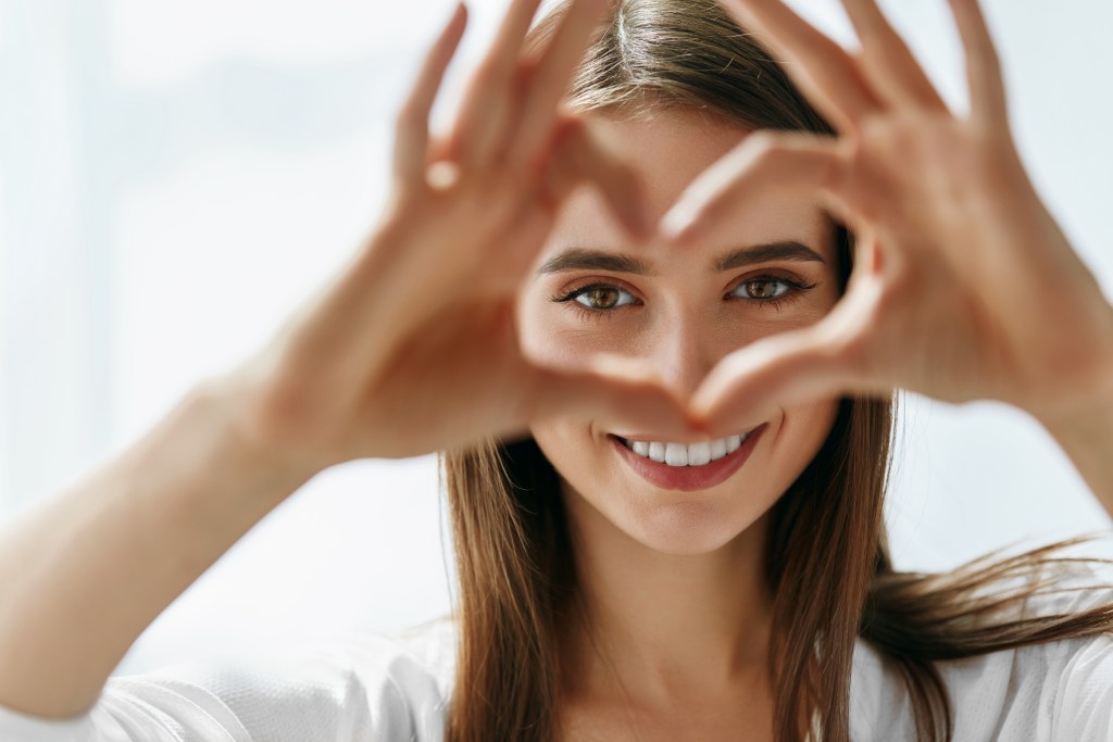 Healthy eyes young women happy