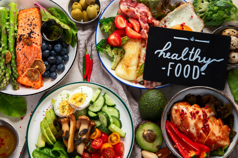 Assortment of keto-friendly meals