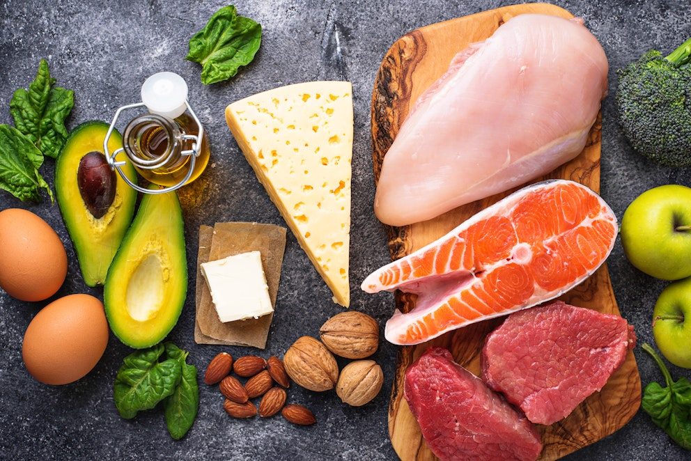 Keto foods on table