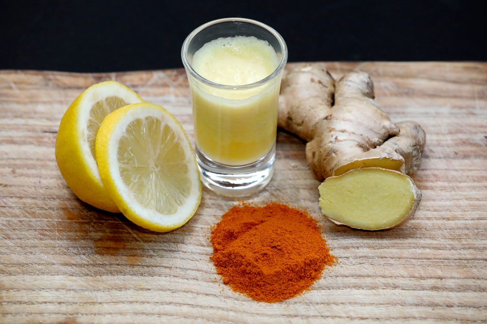 Lemon ginger shot with cayenne