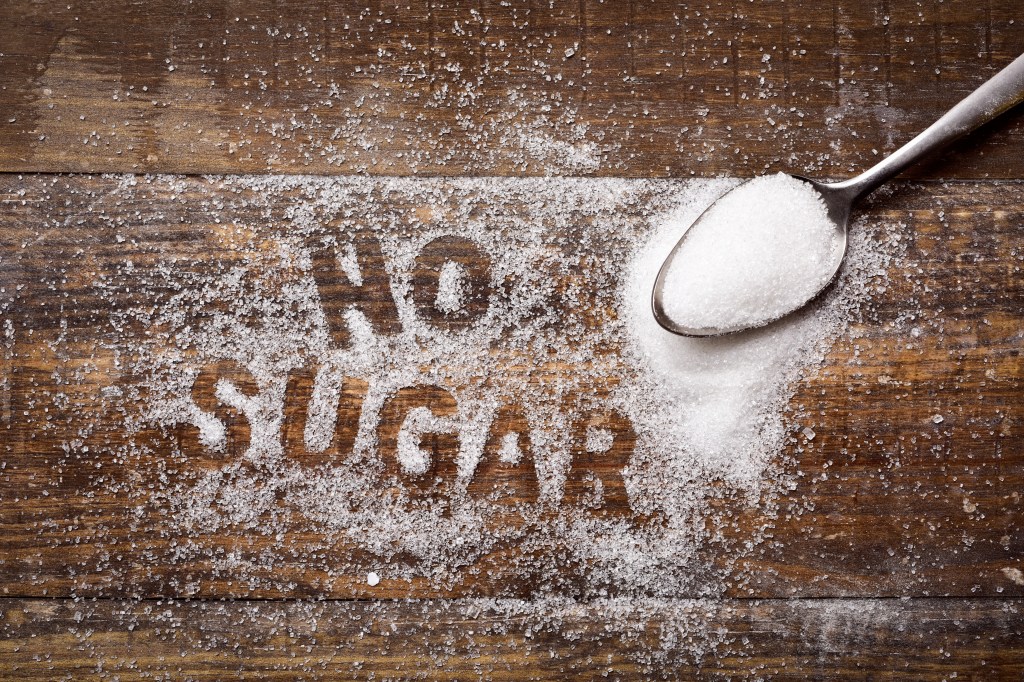 Sugar-free written in sugar