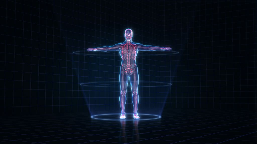 Human body hologram illustration