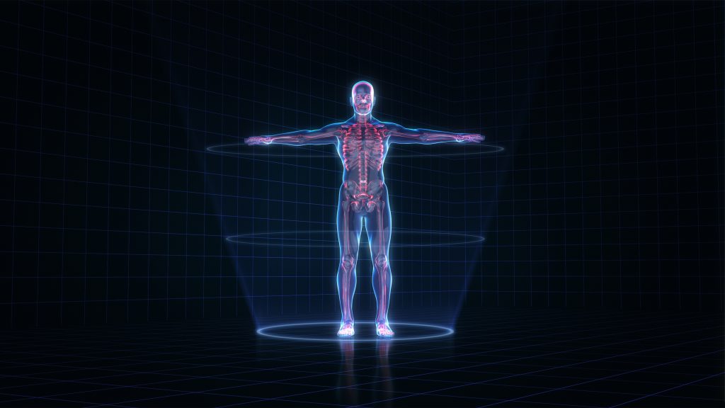 Human body hologram illustration