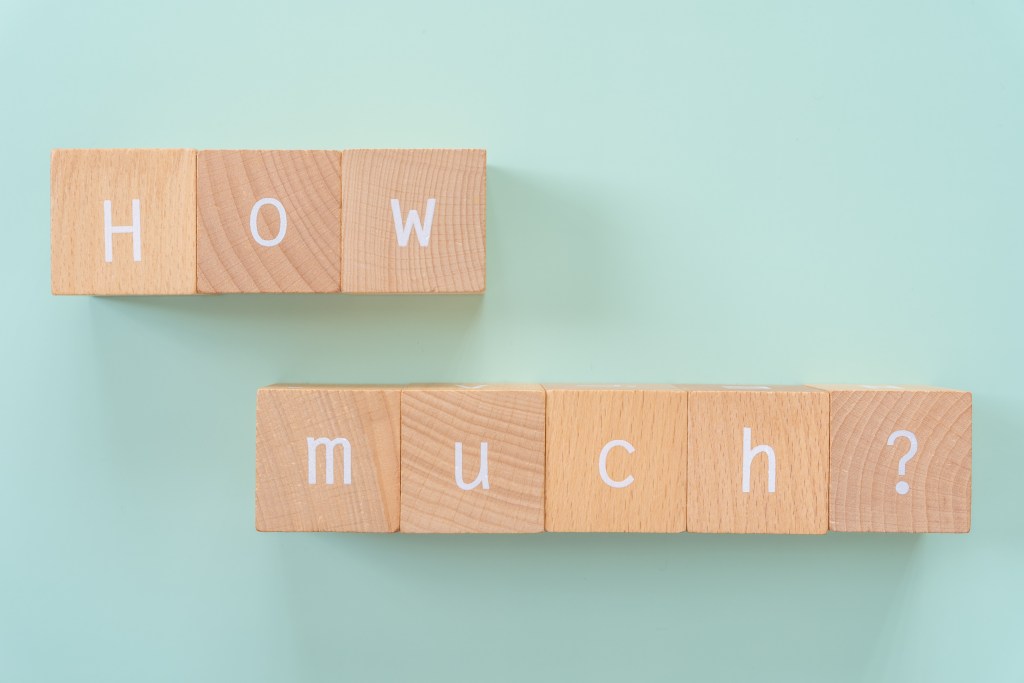 How much? Spelled in blocks