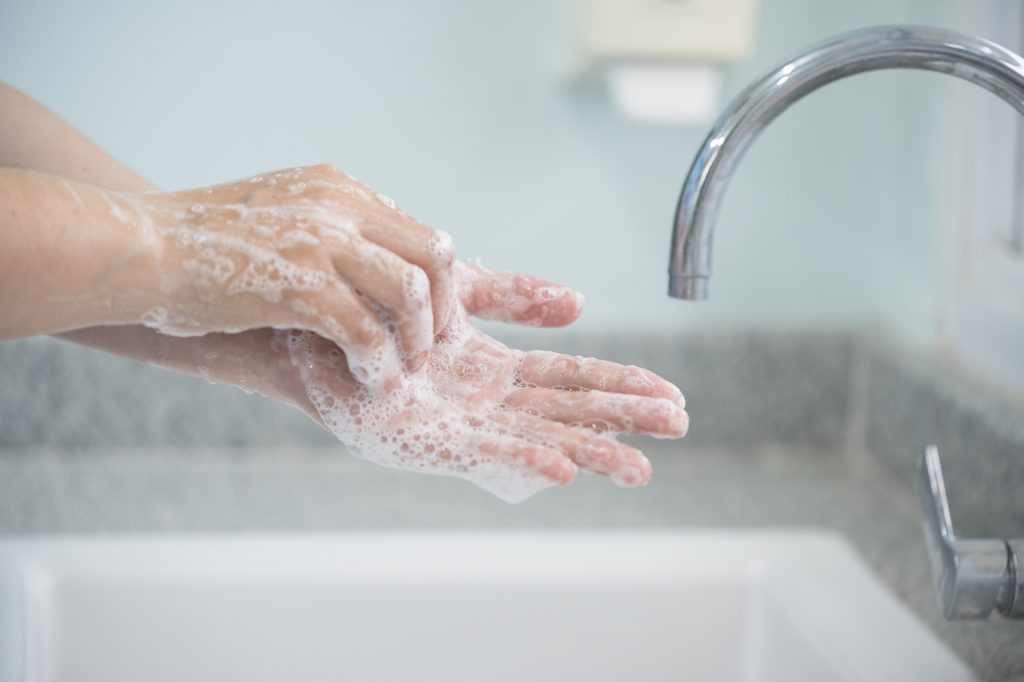 Person washing their hands