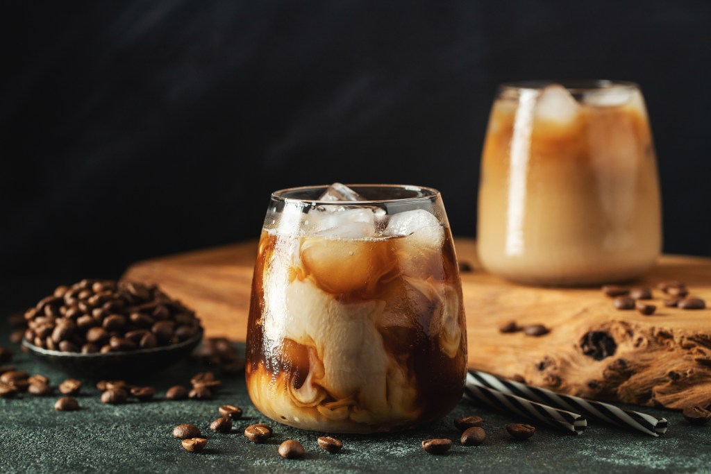 Iced coffee with cream