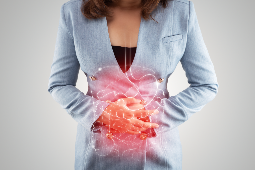 Illustration of inflamed internal organs