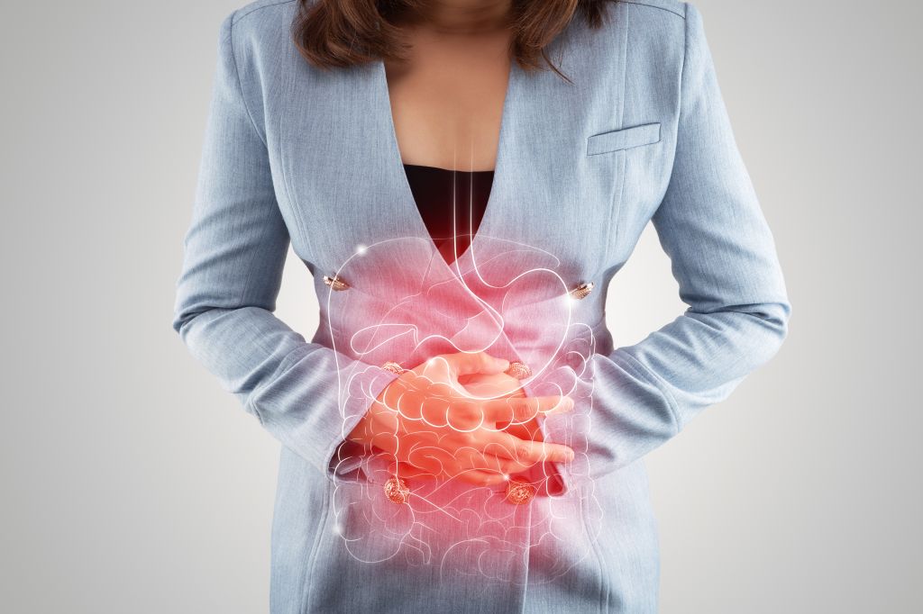 Illustration of inflamed internal organs