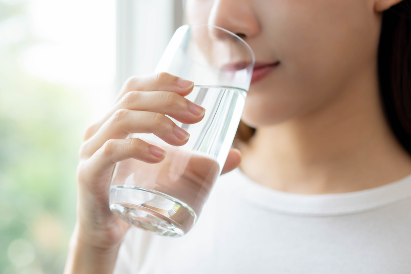 Woman drinking water