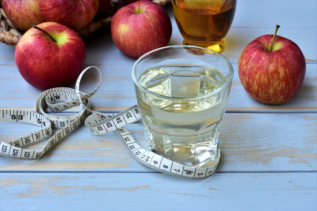 Water and apple cider vinegar