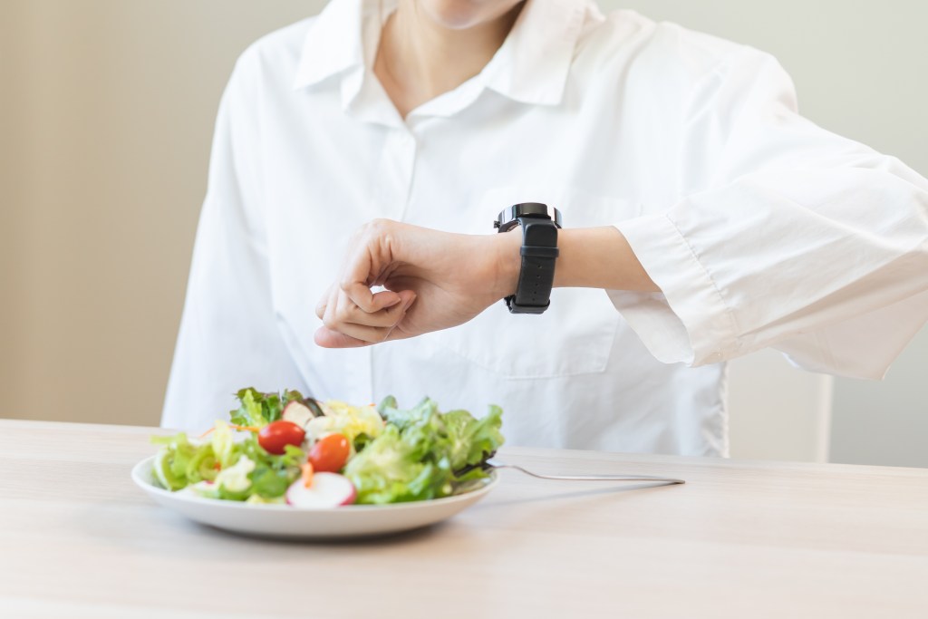 Woman checking her watch