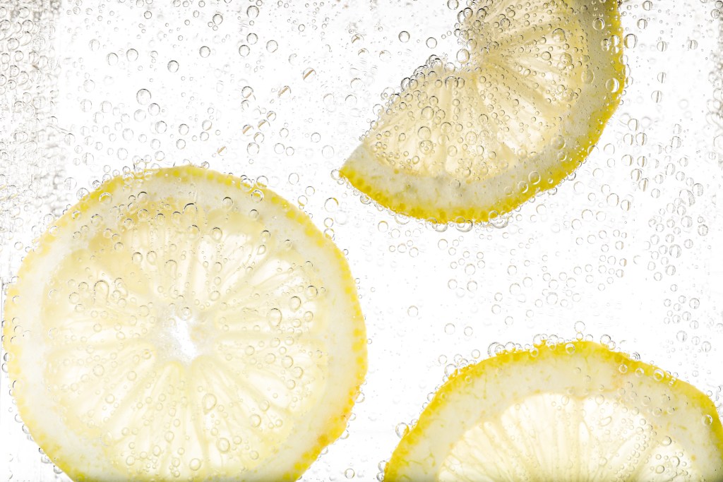 Lemon slices in water