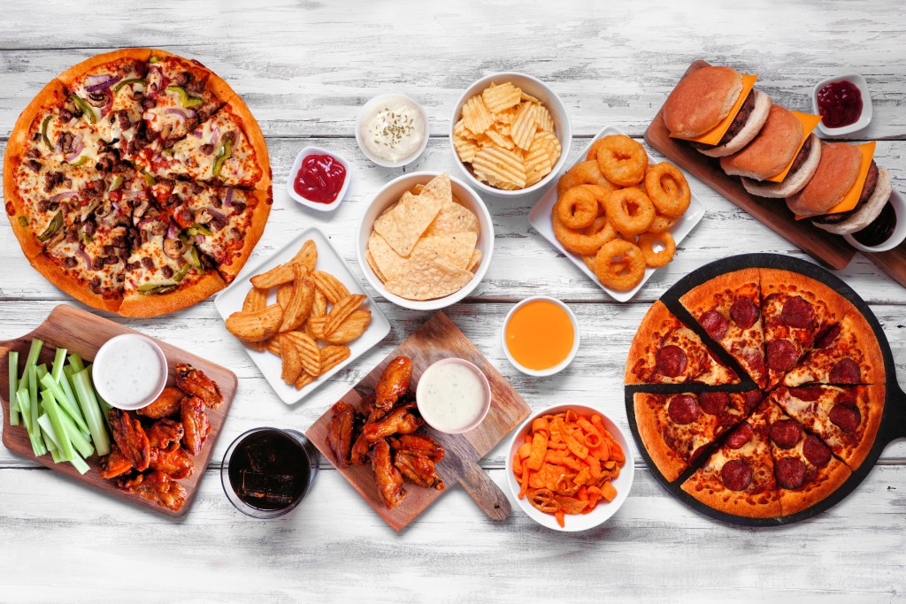 platter of Junk food