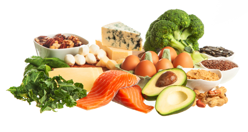 Selection of keto-friendly foods