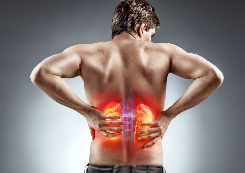 Man with kidney pain