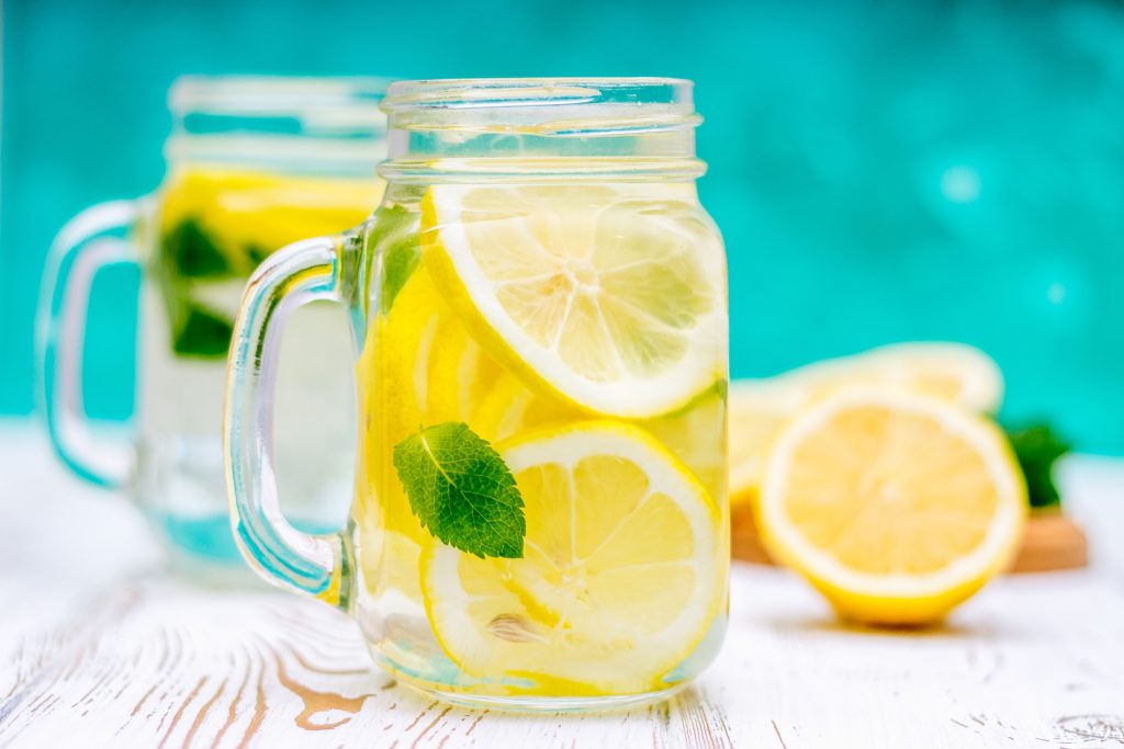 Glass of lemon water  