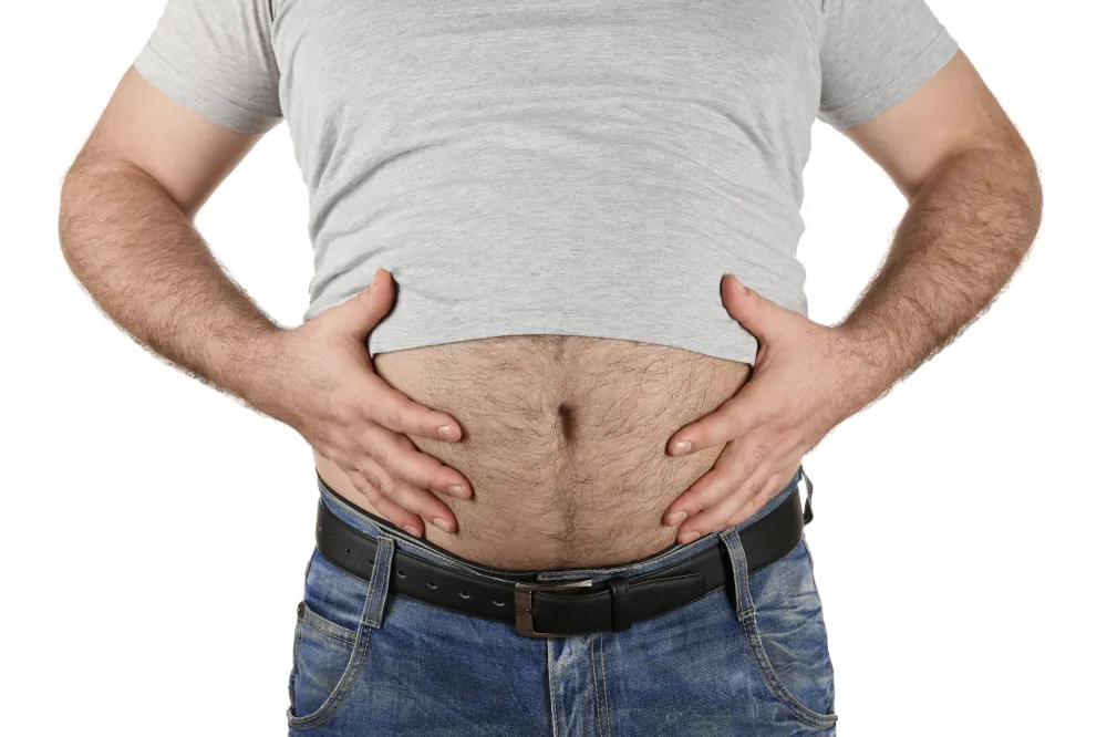 Man with beer belly