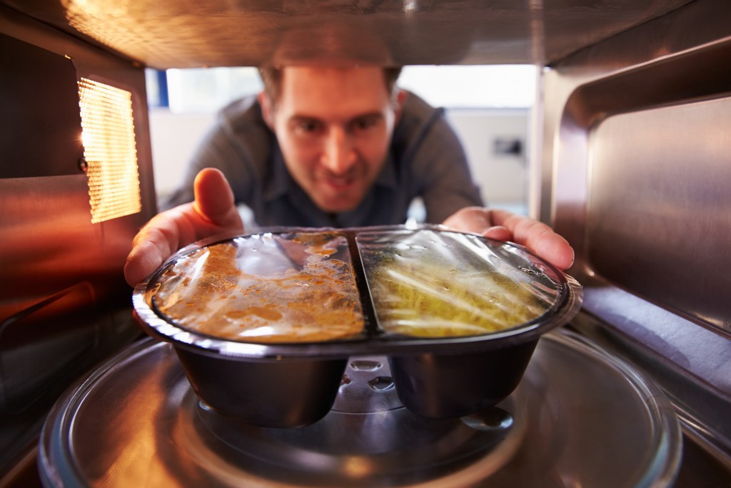 TV dinner in microwave 