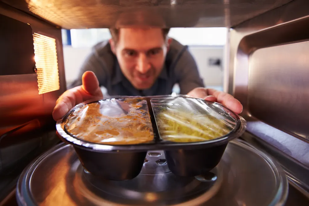 TV dinner in microwave