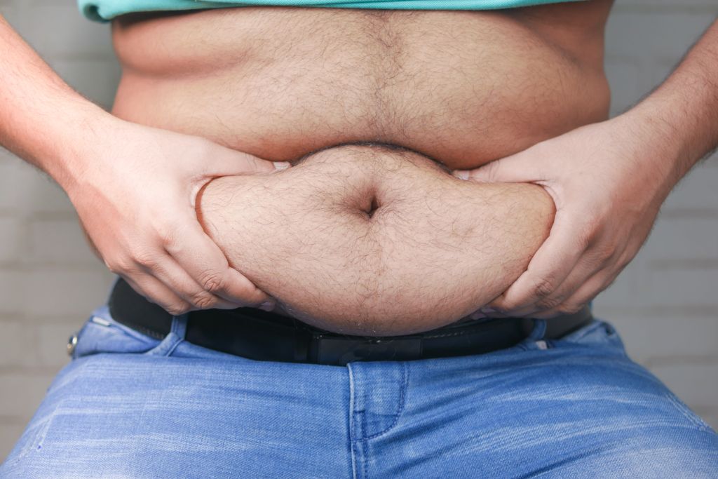 Man with belly fat