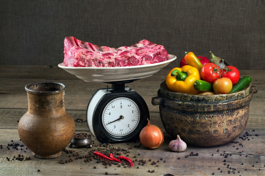 Meat on a scale