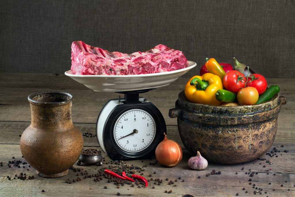 Meat on a scale