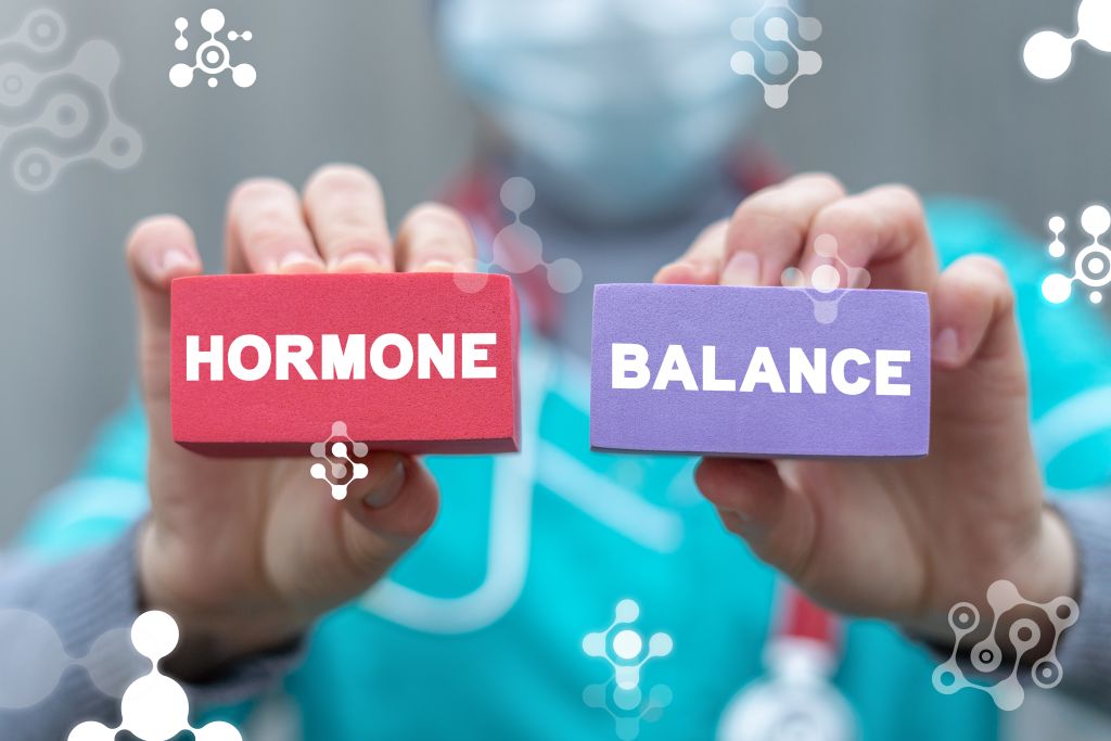 Hormone balance written on two blocks