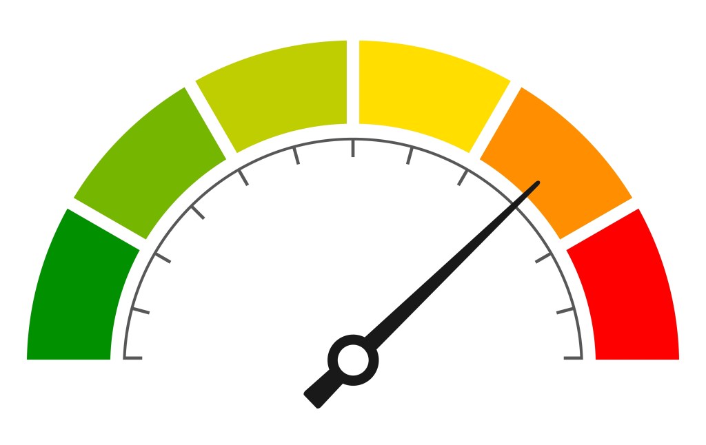 Meter showing low levels 