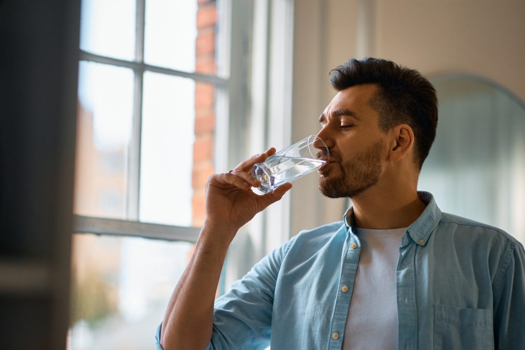 Man drinking water 
